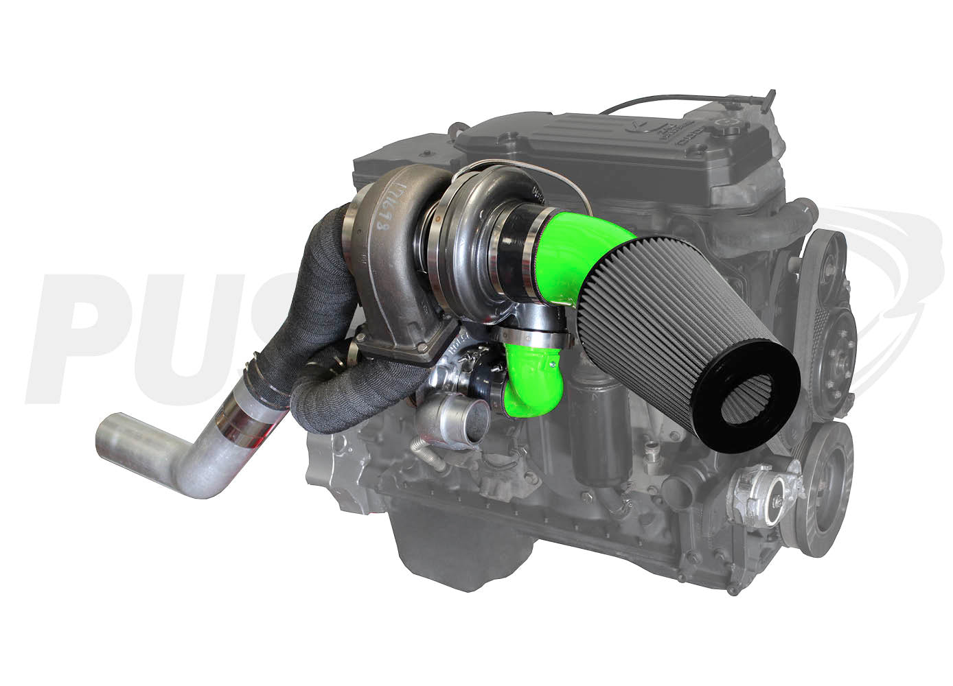 Pusher High Mount Compound Turbo System for 2007.5-2009 Dodge Ram 6.7L Cummins Trucks