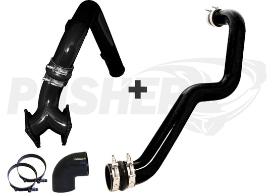 Pusher SuperMax Intake System and HD Driver-side Charge Tube for 2004.5-2005 Duramax LLY Trucks