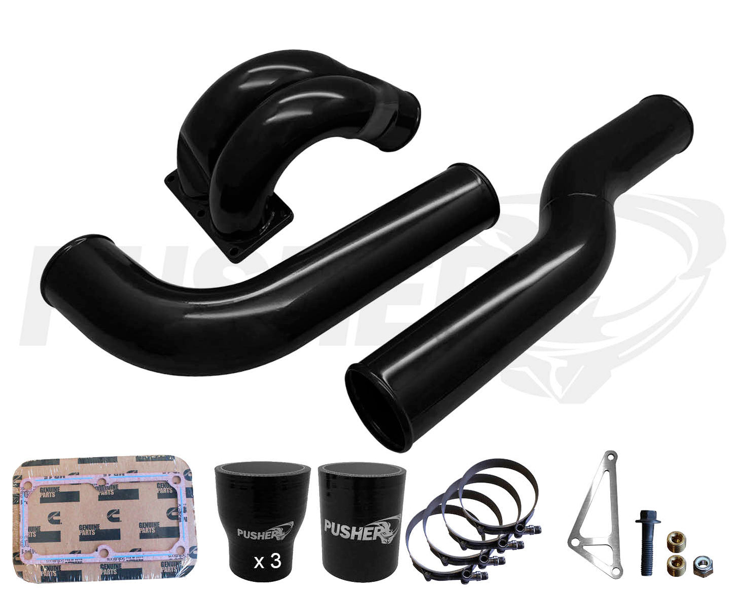 Pusher 3.5" MEGA Intake System with Passenger Side Intercooler Tube for 2007.5-2009 Dodge Cummins