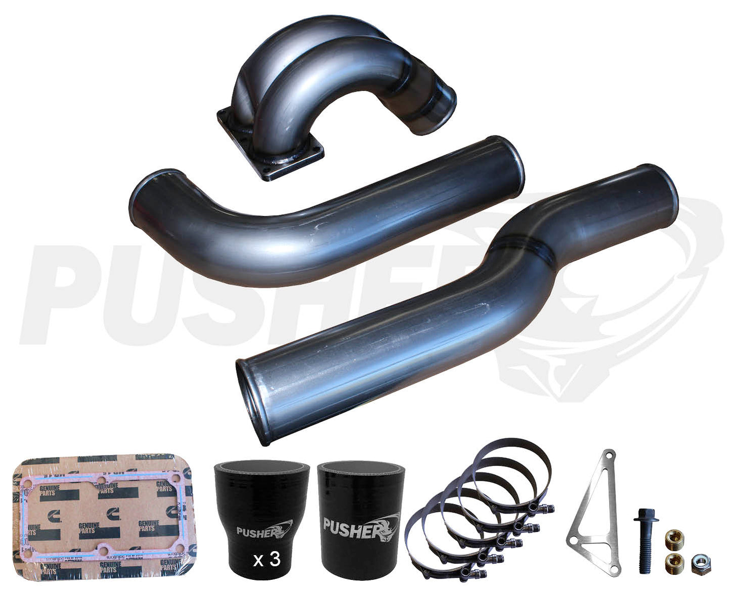 Pusher 3.5" MEGA Intake System with Passenger Side Intercooler Tube for 2007.5-2009 Dodge Cummins