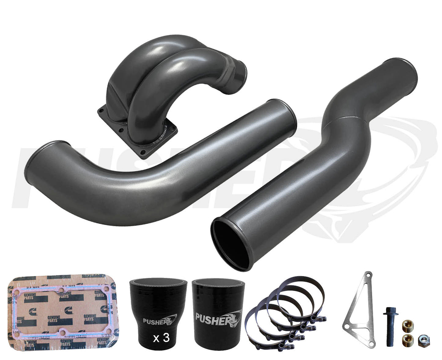 Pusher 3.5" MEGA Intake System with Passenger Side Intercooler Tube for 2007.5-2009 Dodge Cummins