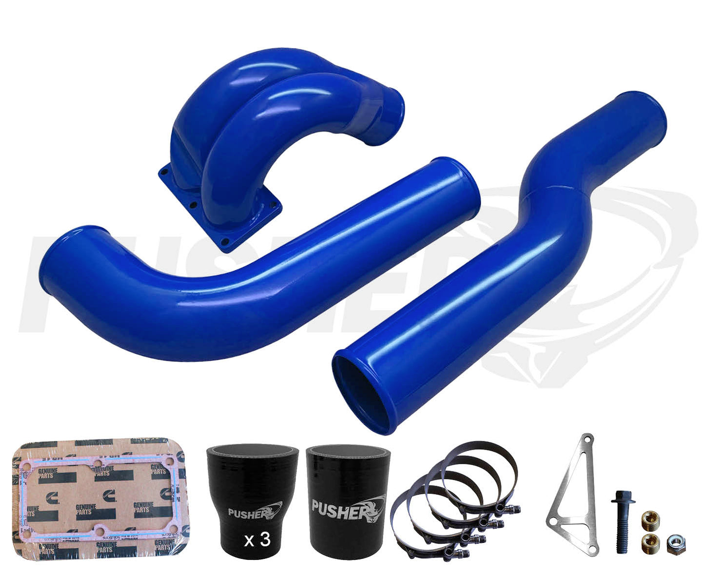 Pusher 3.5" MEGA Intake System with Passenger Side Intercooler Tube for 2007.5-2009 Dodge Cummins
