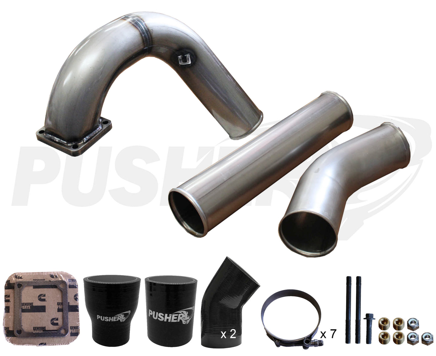 Pusher 3.5" MEGA Intake System with 3.5" Passenger Side Intercooler Tube 1994-1996 Dodge Cummins