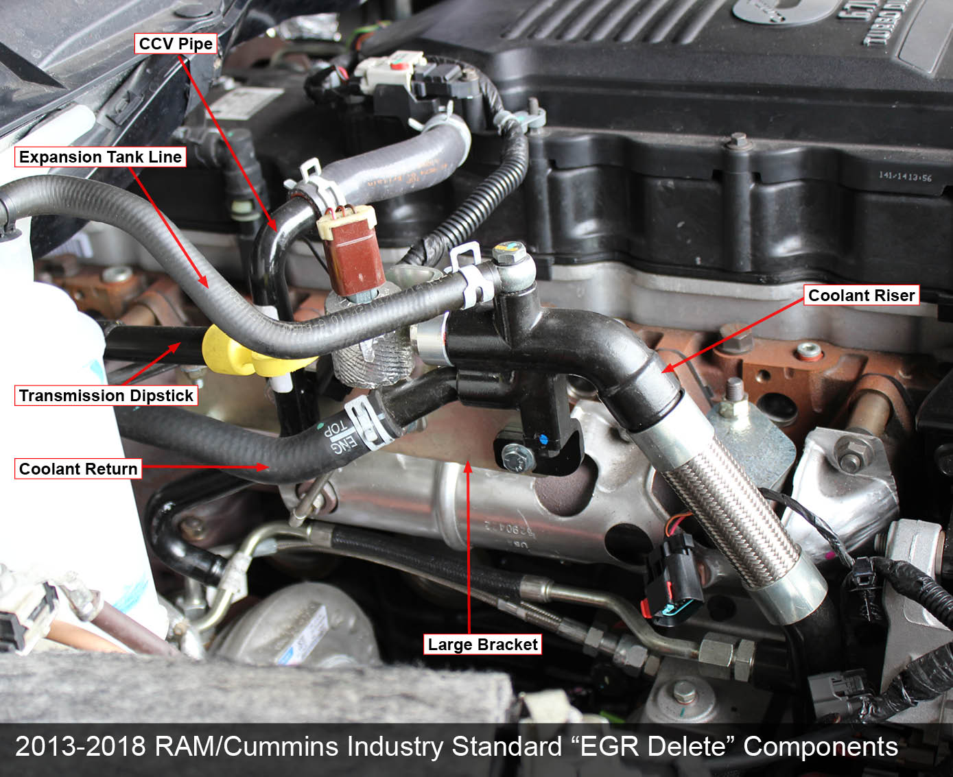 Pusher Coolant Reroute Kit for 2013-2018 RAM 6.7L Cummins Trucks