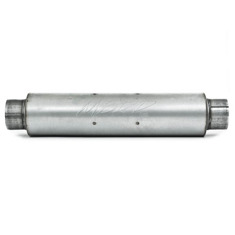 MBRP Universal Quiet Tone Muffler 4in Inlet/Outlet 24in Body 6in Dia 30in Overall Aluminum