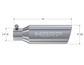 MBRP Universal Tip 4in OD 2.5in Inlet 12in Length Angled Cut Rolled End Clampless No-Weld T304