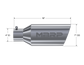 MBRP Universal Tip 7inch O.D. Rolled End 4inch inlet 18inch length - T304 (SINGLE TIP)