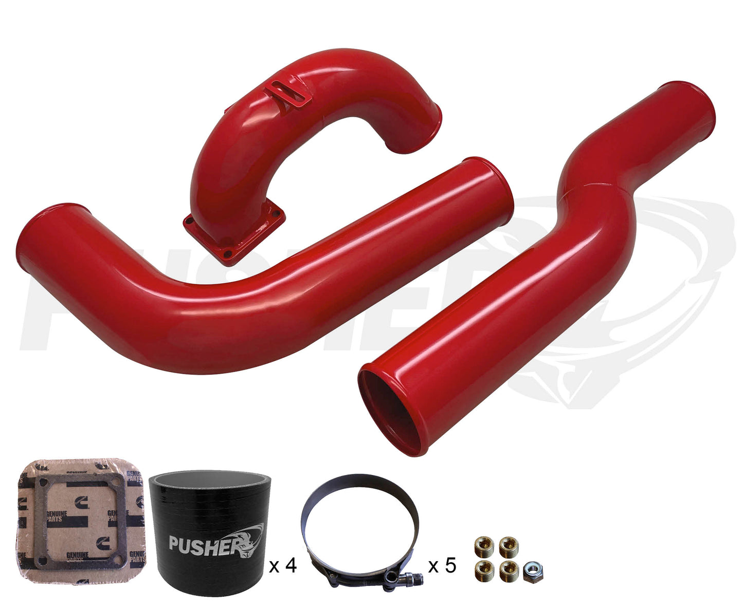 Pusher 3.5" MEGA Intake System with 3.5" Passenger Side Intercooler Tube for 2003-2007 Dodge Cummins