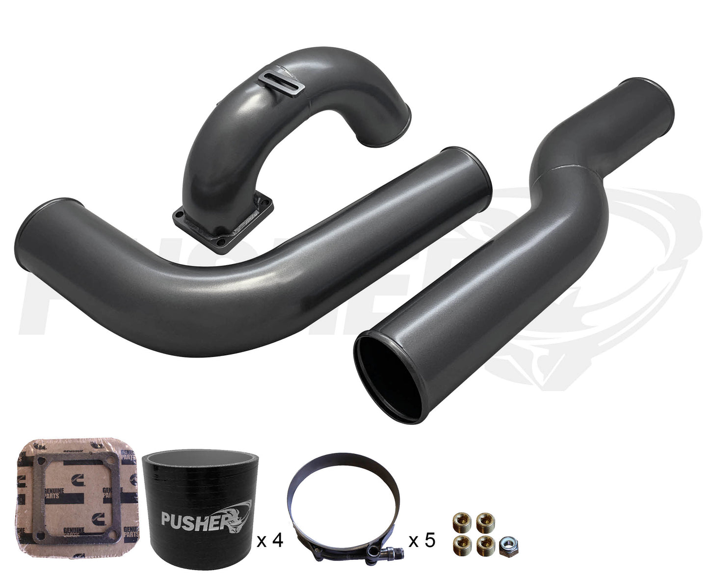 Pusher 3.5" MEGA Intake System with 3.5" Passenger Side Intercooler Tube for 2003-2007 Dodge Cummins