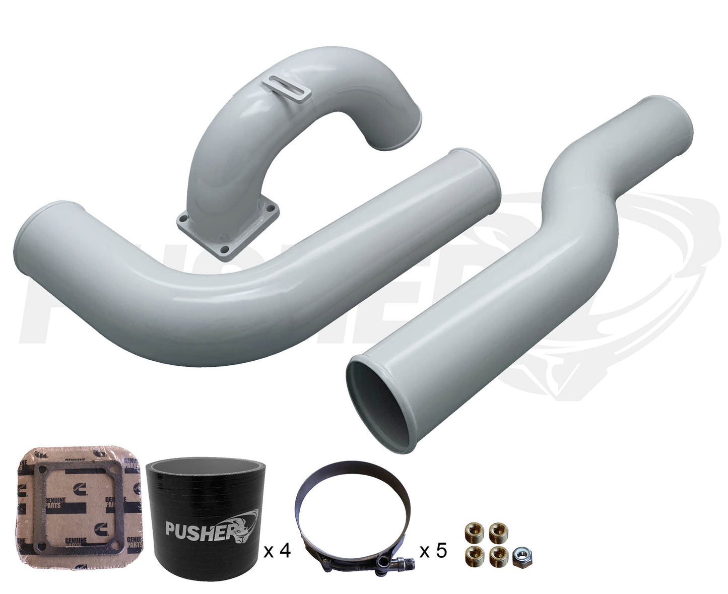 Pusher 3.5" MEGA Intake System with 3.5" Passenger Side Intercooler Tube for 2003-2007 Dodge Cummins