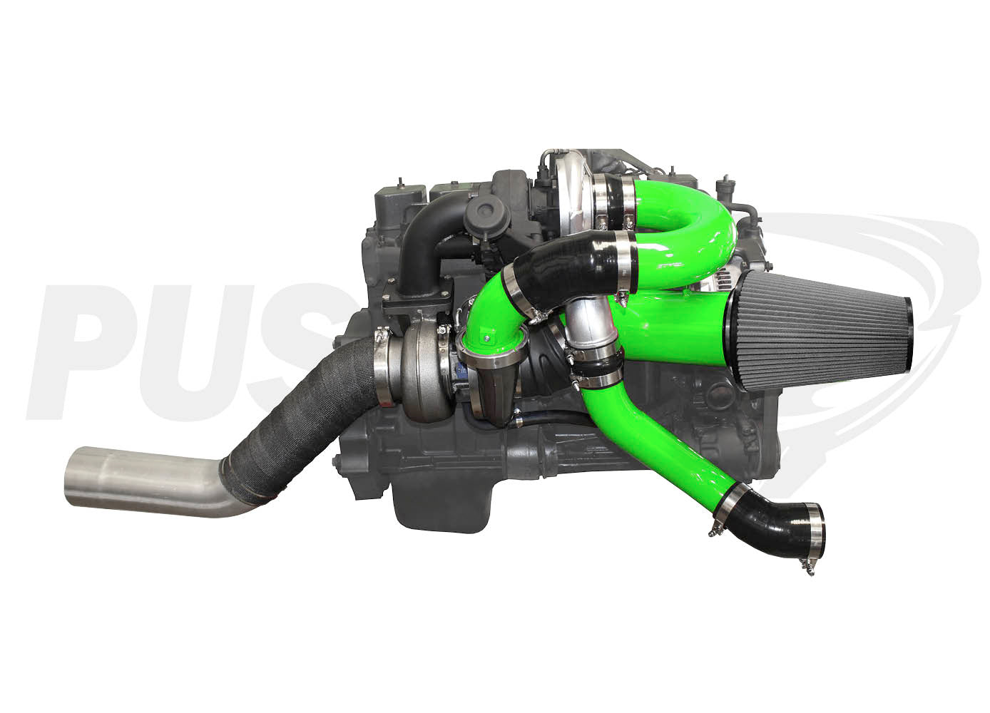 Pusher Low Mount Compound Turbo System for 1994-1998 Dodge Cummins 12v Trucks