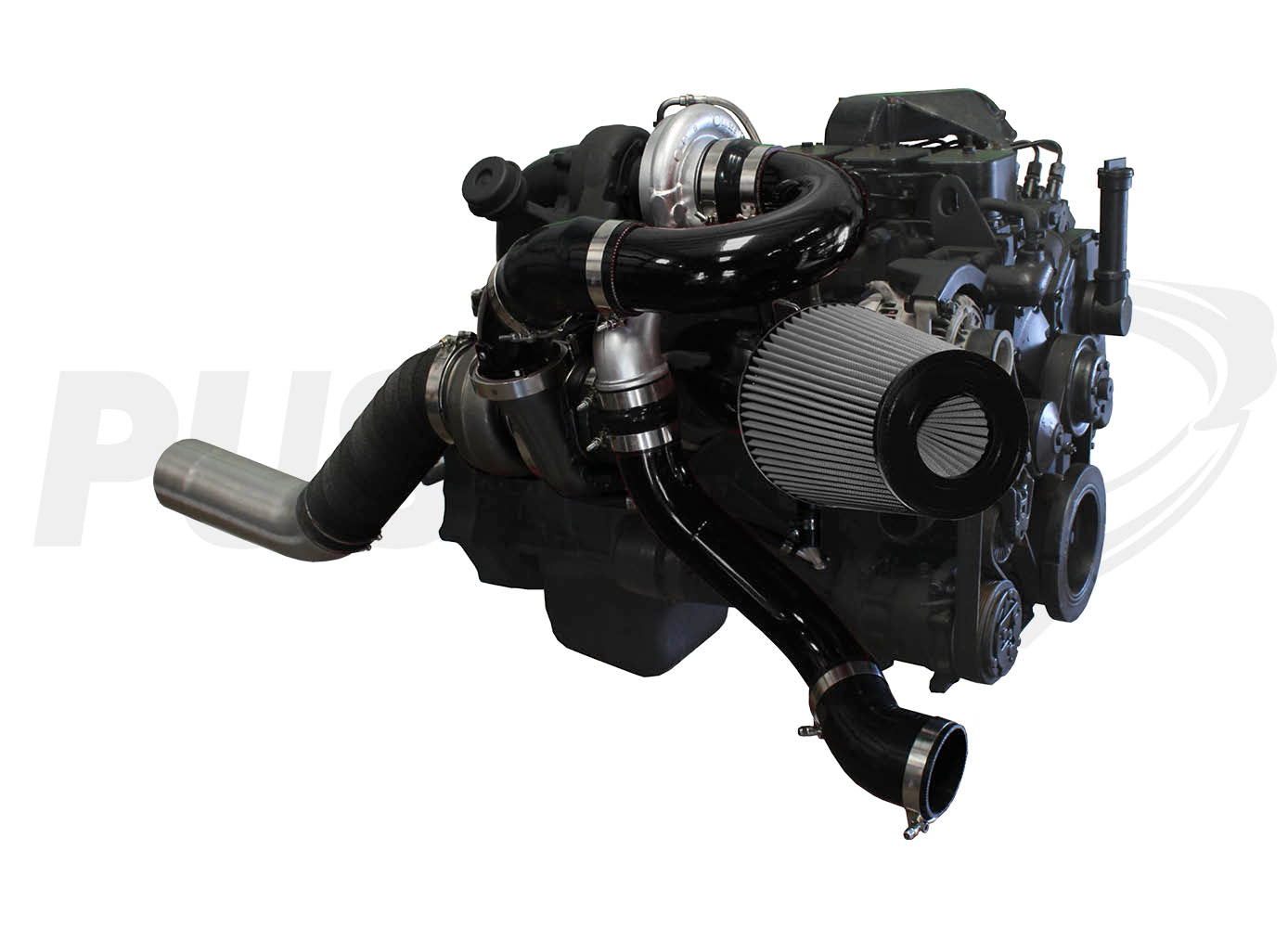 Pusher Low Mount Compound Turbo System for 1994-1998 Dodge Cummins 12v Trucks