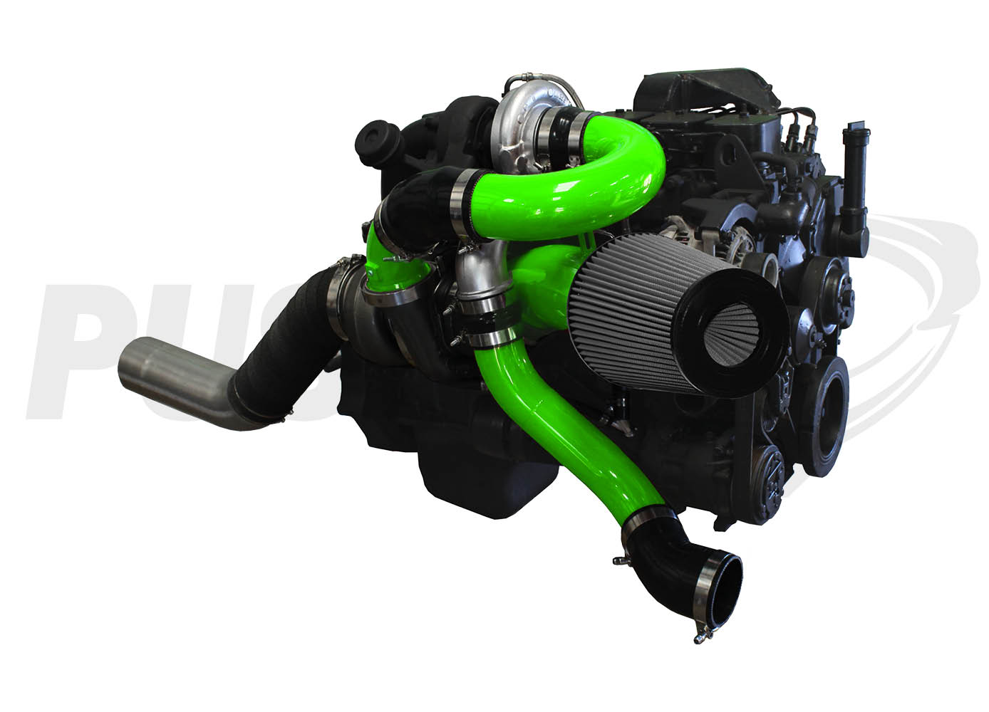 Pusher Low Mount Compound Turbo System for 1994-1998 Dodge Cummins 12v Trucks