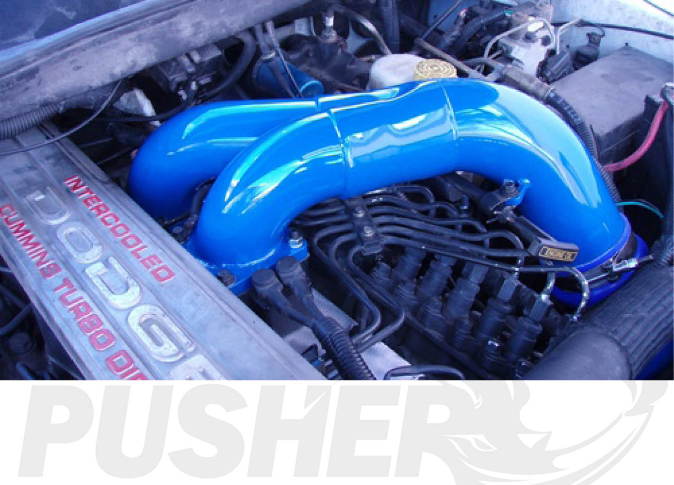 Pusher 3.5" MEGA Twin Intake System 1994-1998 Dodge Cummins 12v