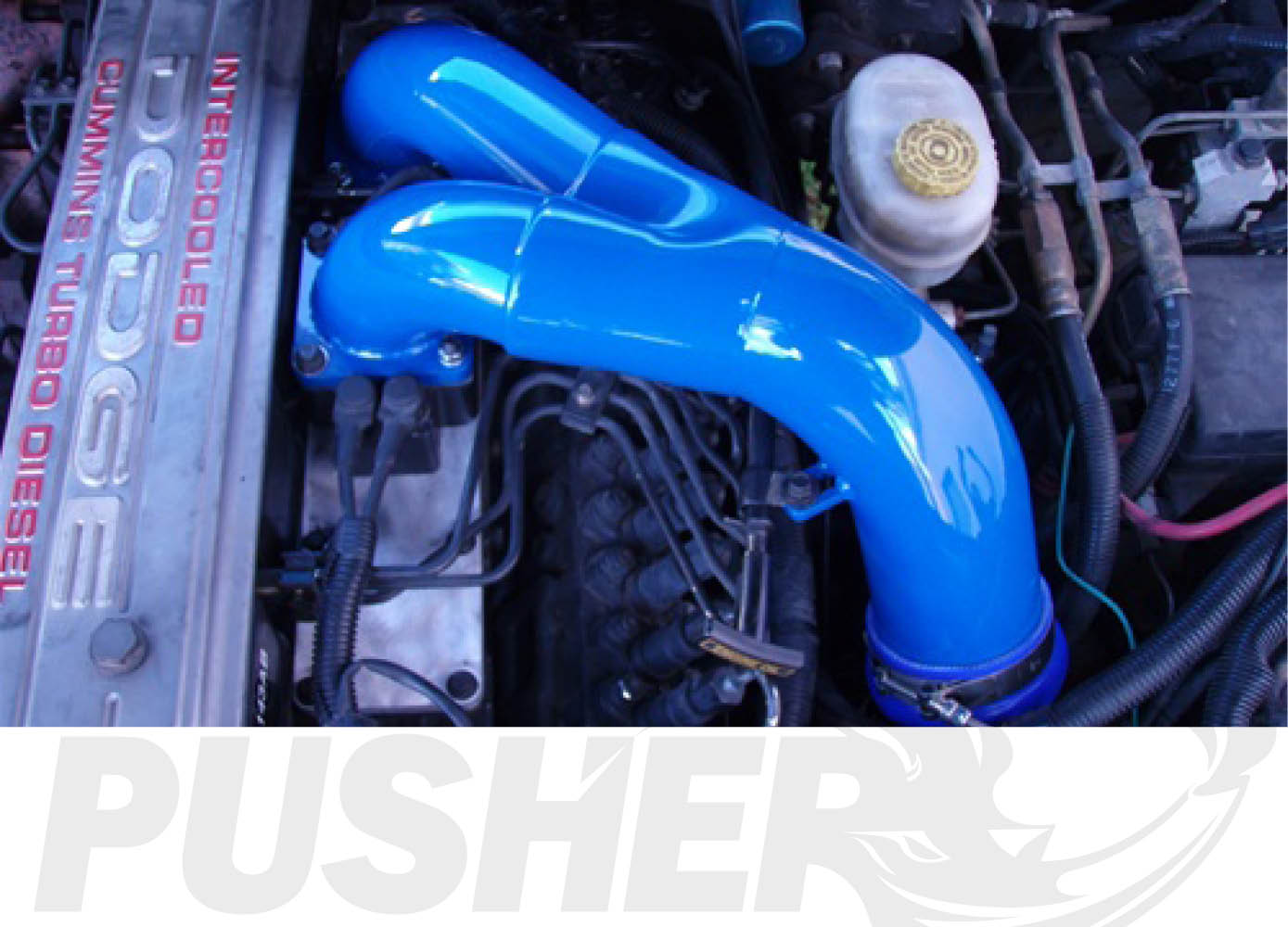 Pusher 3.5" MEGA Twin Intake System 1994-1998 Dodge Cummins 12v