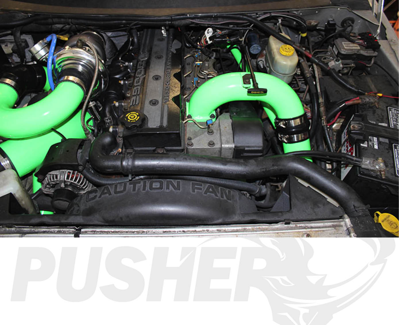 Pusher 3.5" MEGA Intake System with Cross-Air 1998.5-2002 Dodge Cummins