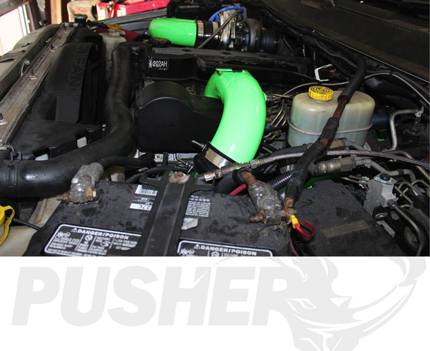 Pusher 3.5" MEGA Intake System with Cross-Air 1998.5-2002 Dodge Cummins