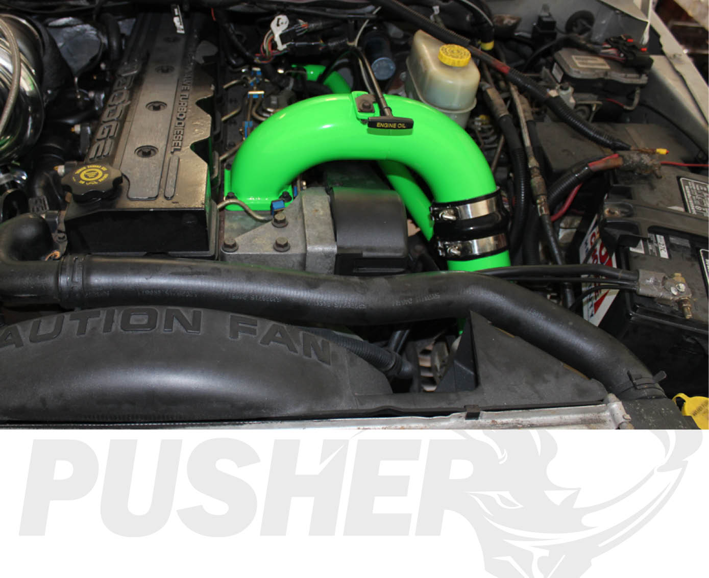 Pusher 3.5" MEGA Intake System with Cross-Air 1998.5-2002 Dodge Cummins