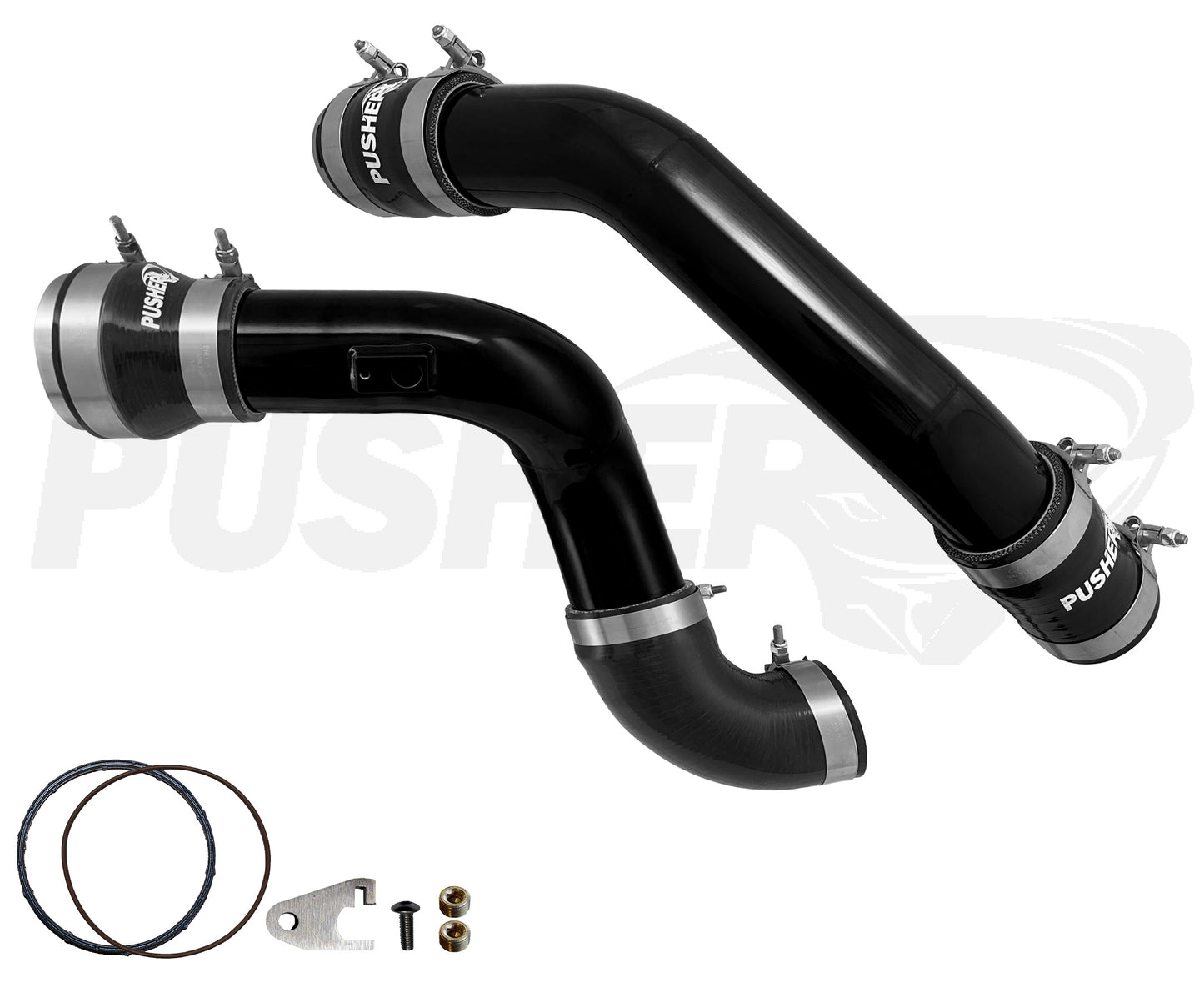 Pusher 3" Hot & Cold Side Charge Tubes for 2015-16 Ford F250/350 6.7L Powerstroke w/ Throttle Valve Adapter