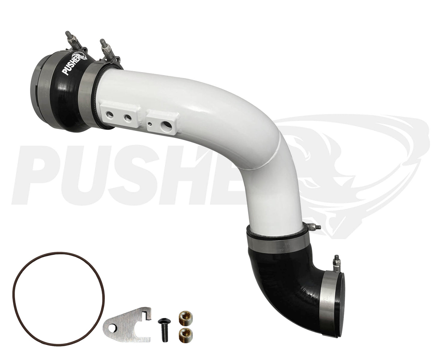 Pusher HD 3" Cold Side Charge Tube for 2017+ Ford F250/350 6.7L Powerstroke w/ Throttle Valve Adapter