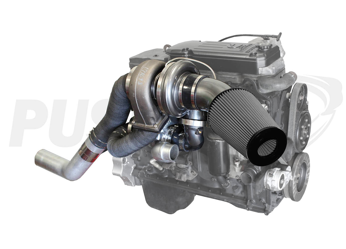 Pusher High Mount Compound Turbo System for 2013-2018 Dodge Ram 6.7L Cummins Trucks