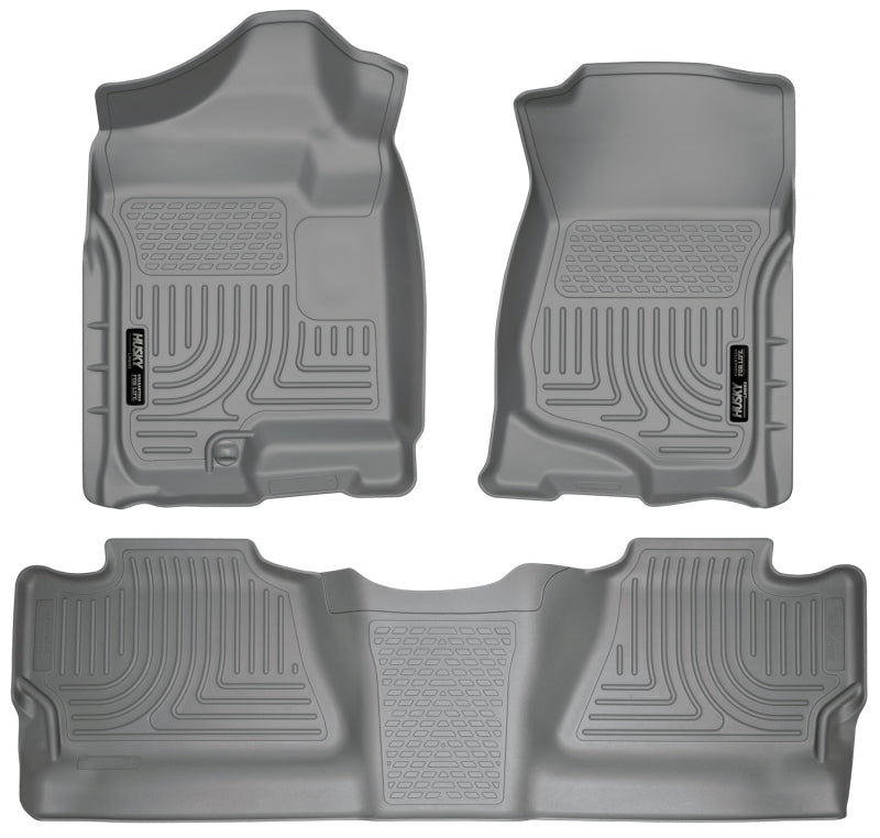 Husky Liners 07-12 Chevy Silverado/GMC Sierra Crew Cab WeatherBeater Combo Gray Floor Liners