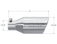 MBRP Universal Tip 4.5 O.D. Angle Rolled End 2.5 Inlet 11in Length - T304