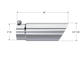 MBRP Universal Tip 3in O.D. Dual Wall Angled End 3 inlet 12 length