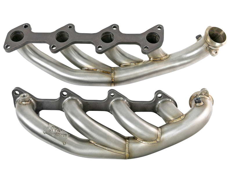 aFe Twisted Steel 1.75-2in 304 SS Headers 03-07 Ford Diesel Trucks V8-6.0L (td)